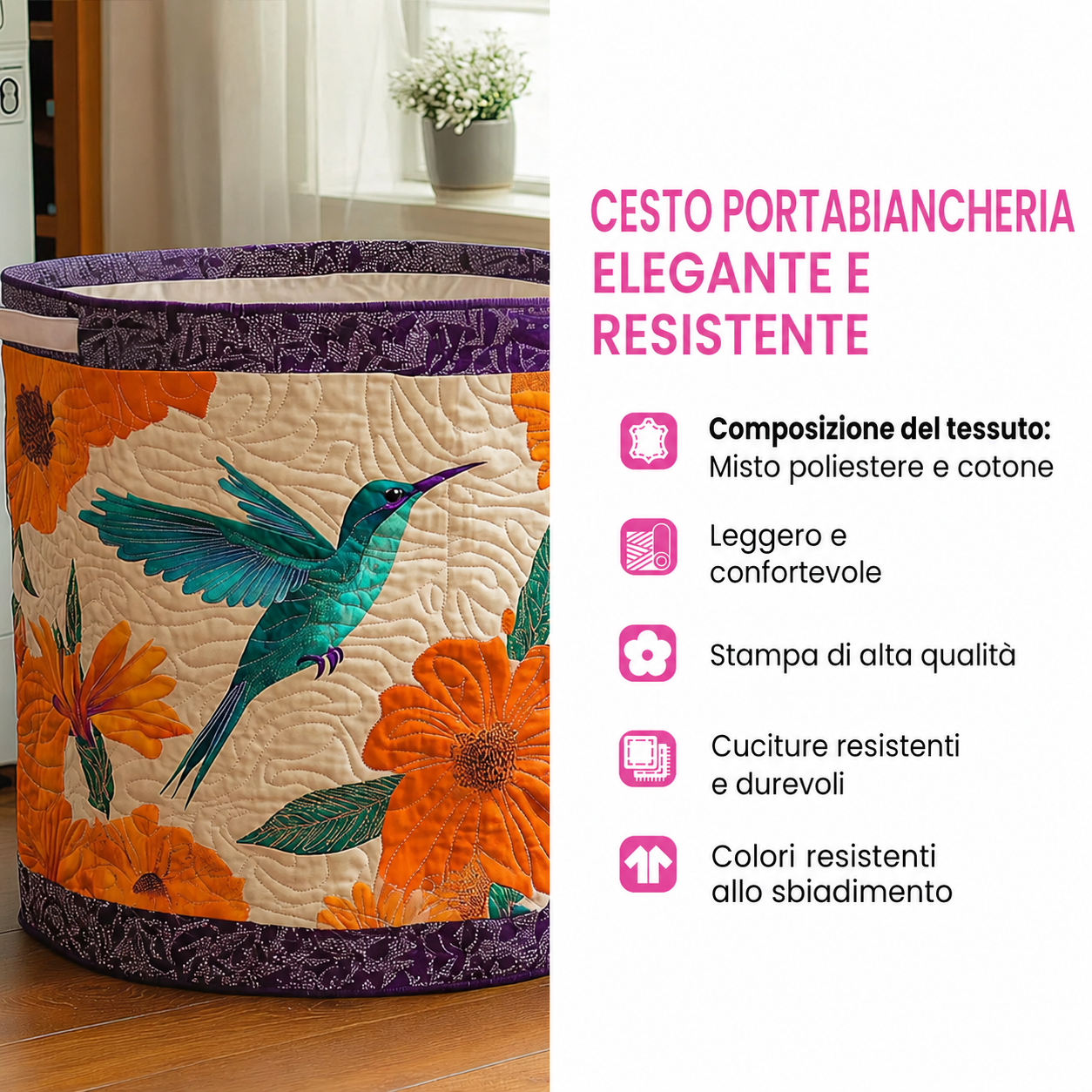 Gallina Chic | Cesto Portabiancheria Trapuntato