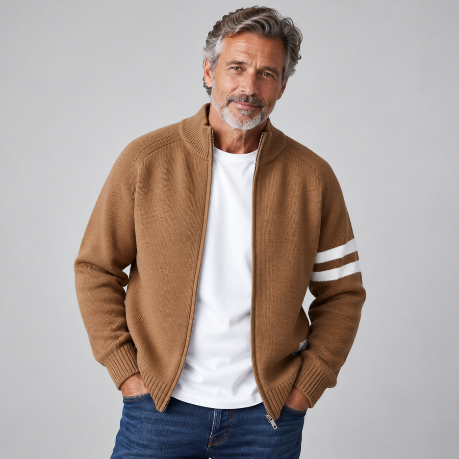 Cristoforo | Maglione a coste con zip
