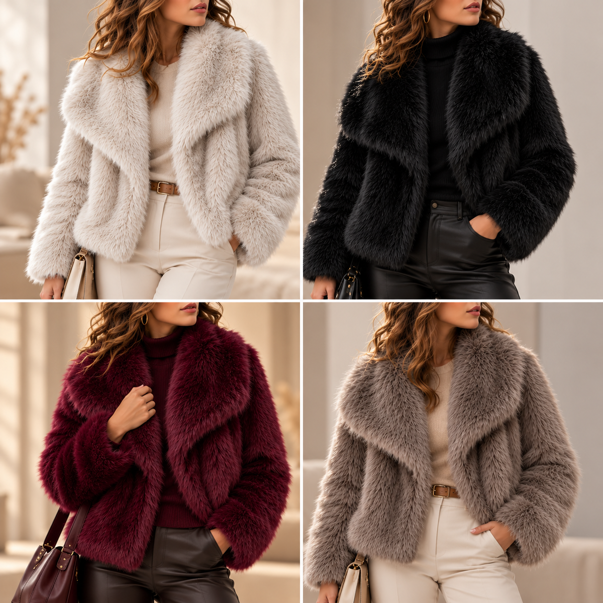 Ilaria | Cappotto Corto in Pelliccia Sintetica