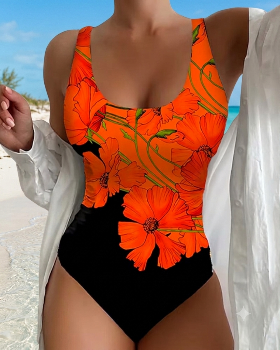 Elena™ | Elegante costume da bagno intero con stampa floreale