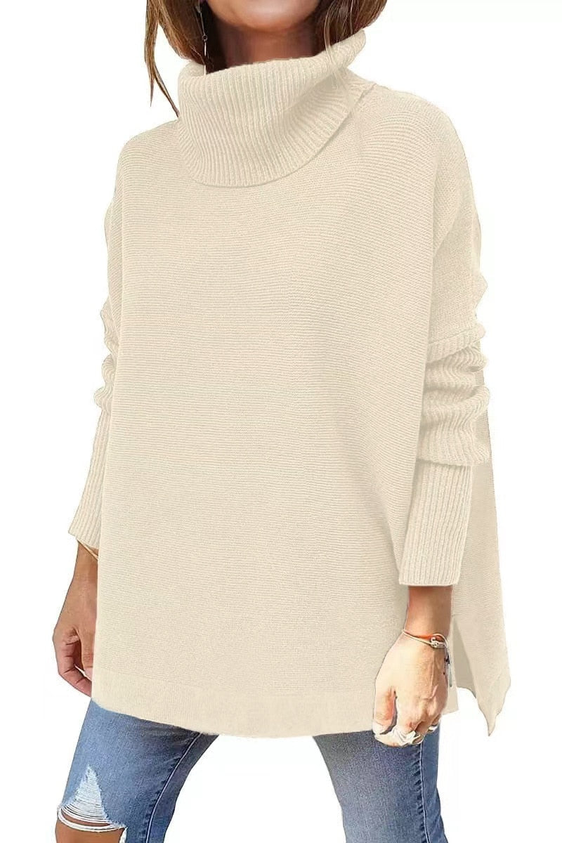 Lena - Morbido dolcevita oversize con orlo spaccato