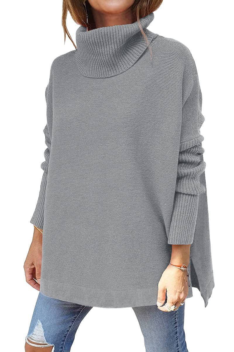 Lena - Morbido dolcevita oversize con orlo spaccato