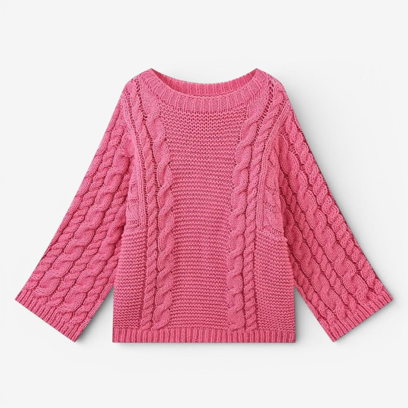 Gracen - Maglione oversize a maniche lunghe con motivo a coste