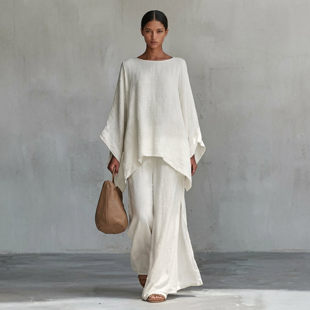 Cristina | Set due pezzi con maniche lunghe e pantaloni larghi