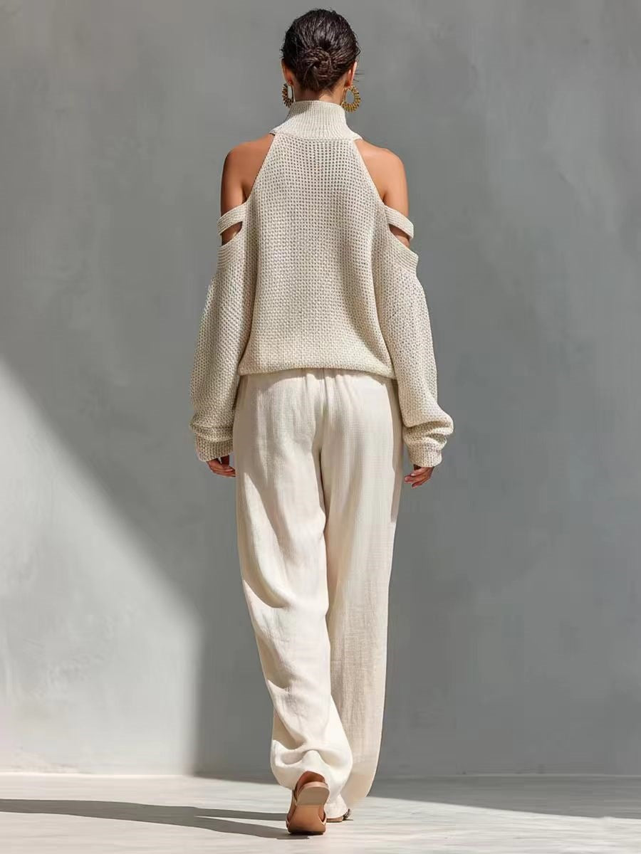 Set di maglia e lino alla moda