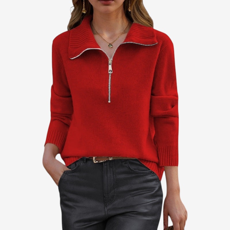 Olivia - Maglione con maniche lunghe e mezza cerniera