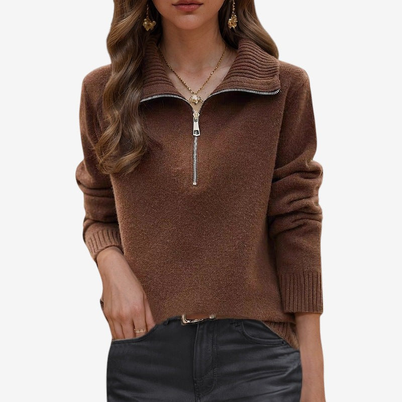 Olivia - Maglione con maniche lunghe e mezza cerniera
