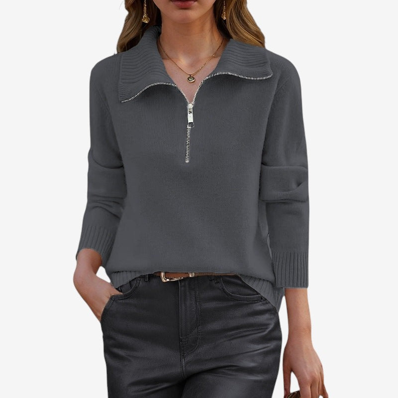 Olivia - Maglione con maniche lunghe e mezza cerniera
