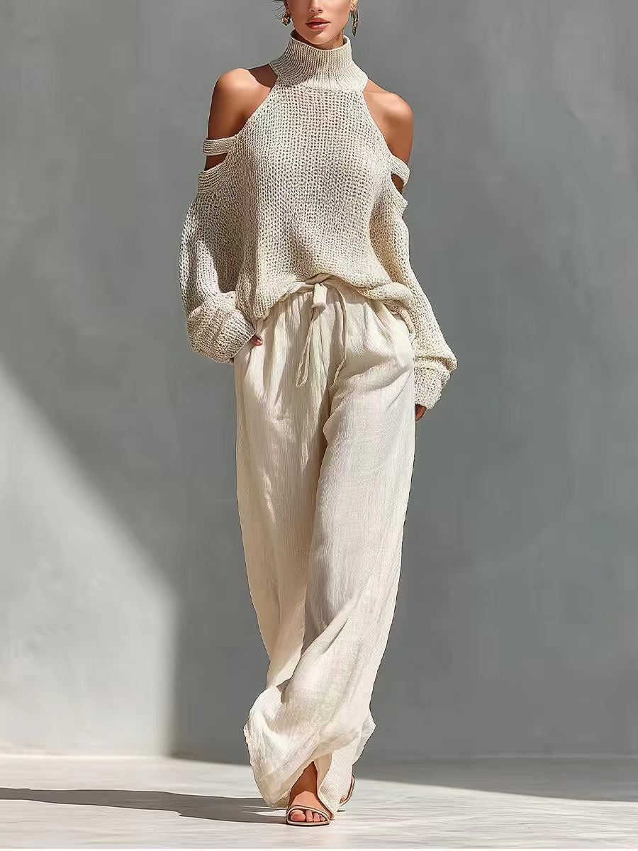 Set di maglia e lino alla moda