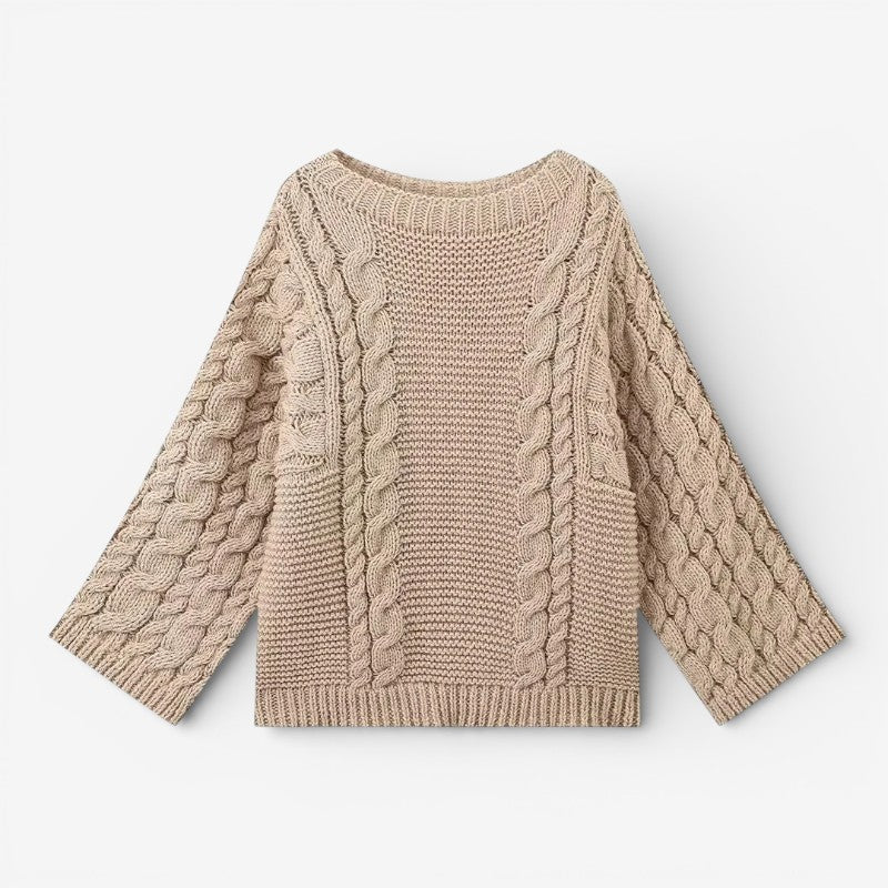 Gracen - Maglione oversize a maniche lunghe con motivo a coste