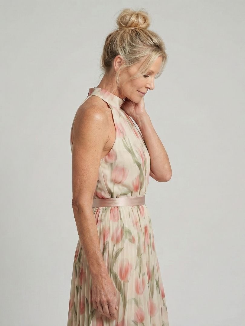 Aurelle | Abito Midi Floreale con Scollo Halter