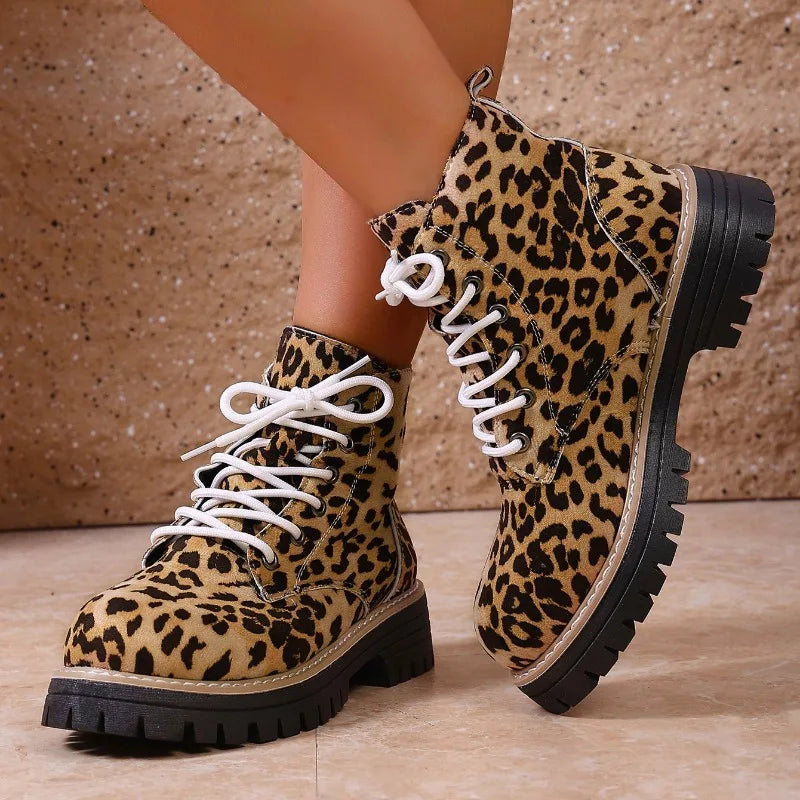 Zita | Stivaletti Leopardati con Lacci