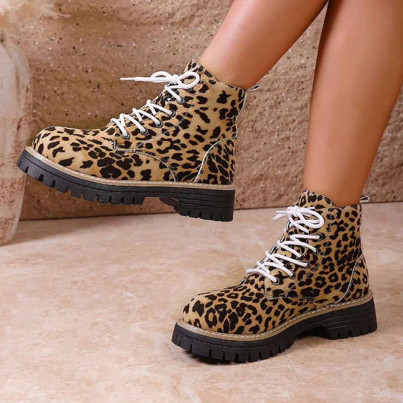 Zita | Stivaletti Leopardati con Lacci