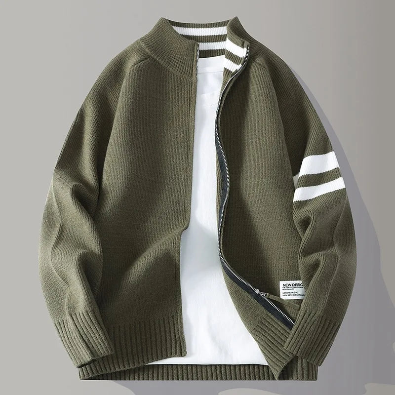Cristoforo | Maglione a coste con zip