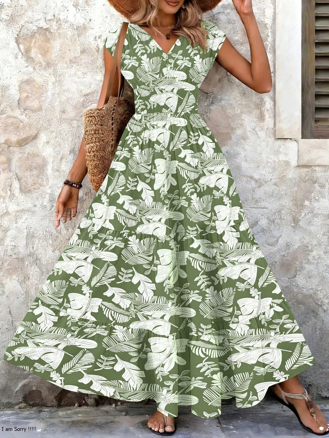 Lorena | Vestido maxi barroco con escote en V
