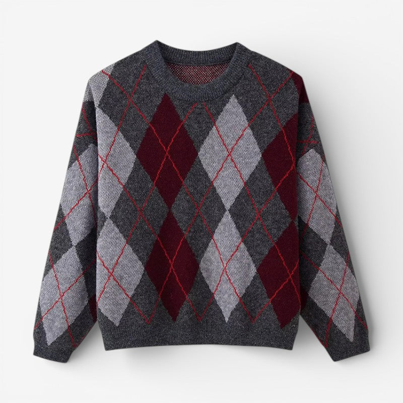 Beatrice – Maglione stampato a maniche lunghe con scollo rotondo