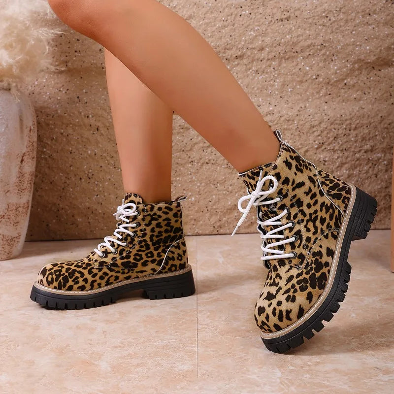 Zita | Stivaletti Leopardati con Lacci