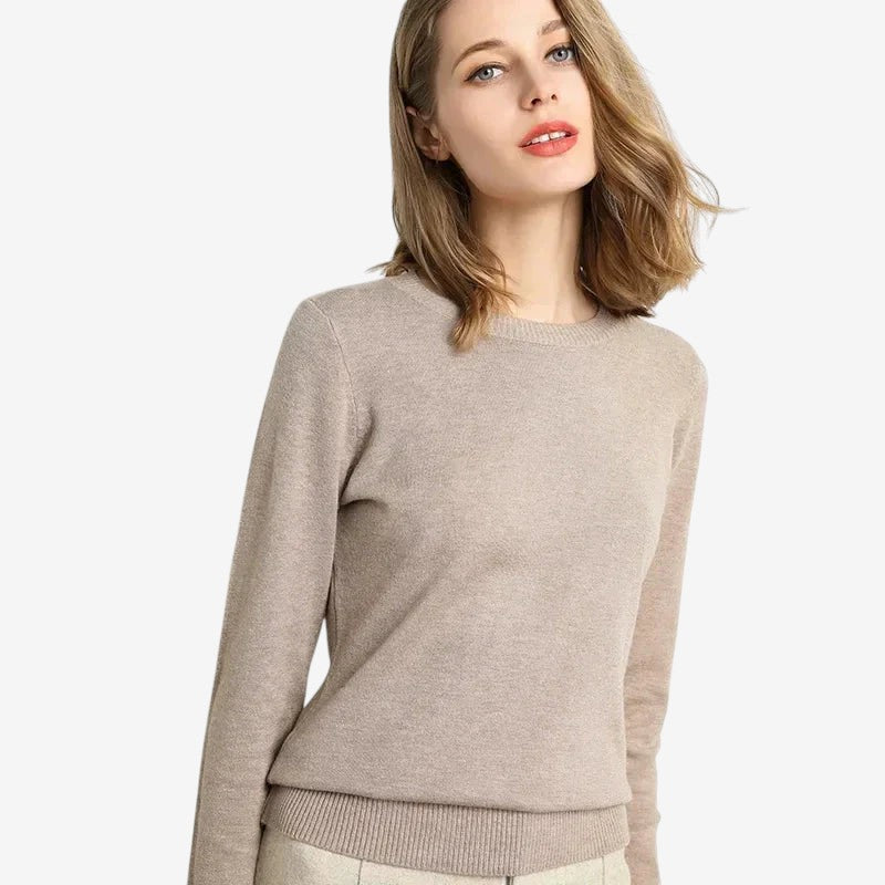 Zevanya - Maglione con maniche lunghe e scollo tondo