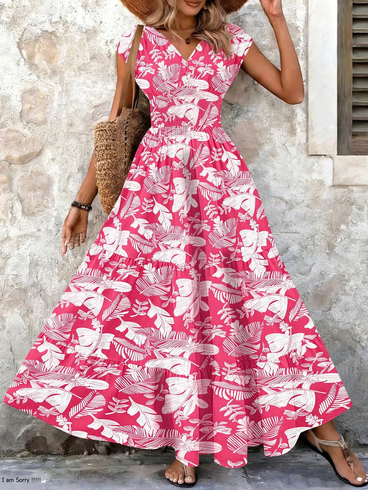 Lorena | Vestido maxi barroco con escote en V