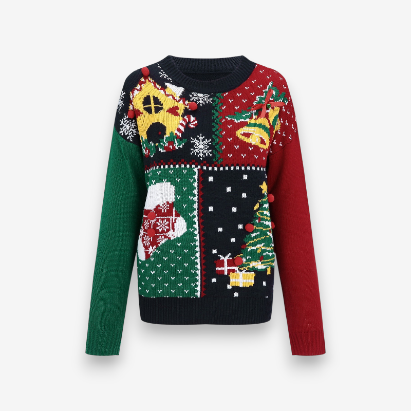 Luna – Maglione stampato a maniche lunghe con scollo rotondo