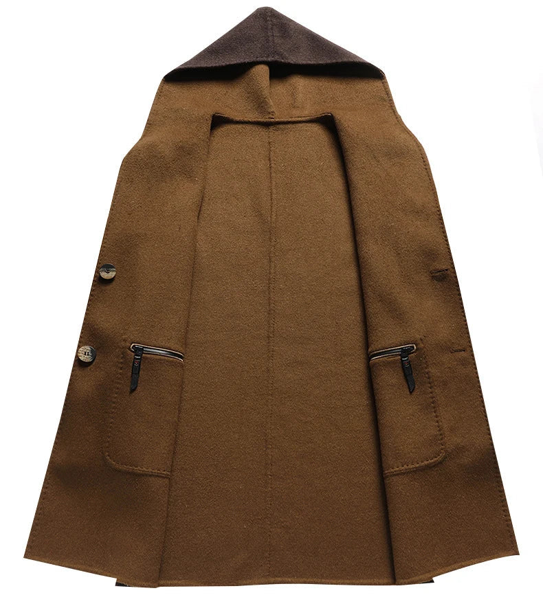 Zino | Cappotto Uomo in Misto Lana con Cappuccio