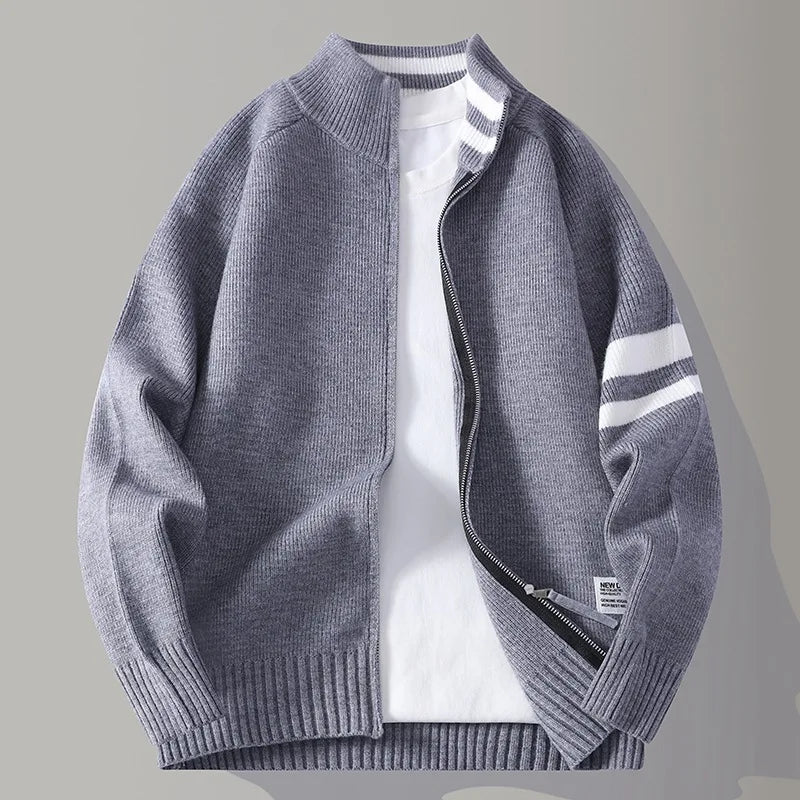 Cristoforo | Maglione a coste con zip