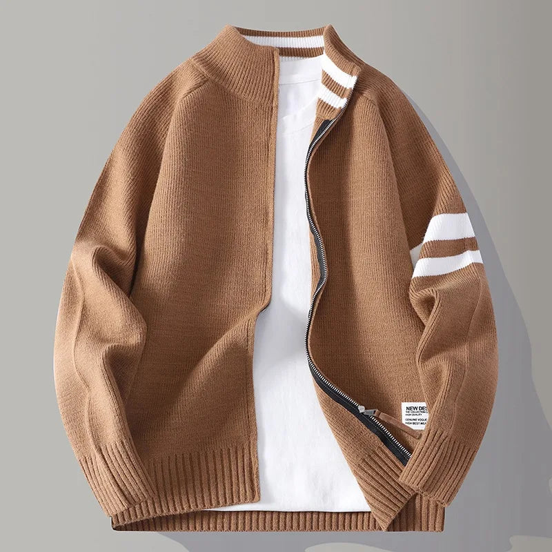 Cristoforo | Maglione a coste con zip