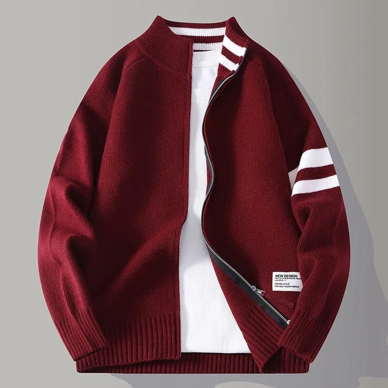 Cristoforo | Maglione a coste con zip