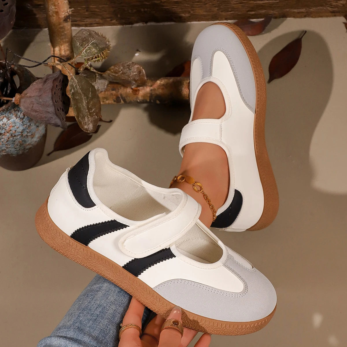 Cielo | Sneakers Flat Patchwork con Strappo