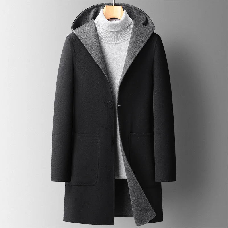 Zino | Cappotto Uomo in Misto Lana con Cappuccio