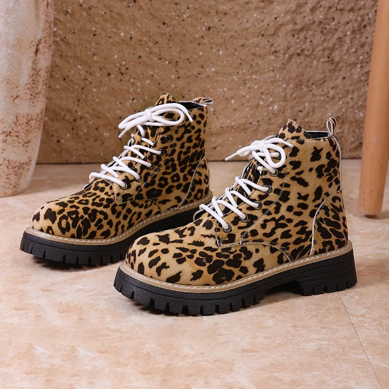 Zita | Stivaletti Leopardati con Lacci