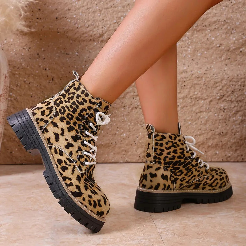 Zita | Stivaletti Leopardati con Lacci