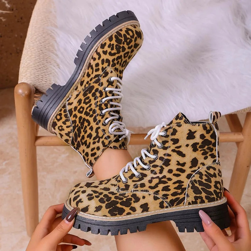Zita | Stivaletti Leopardati con Lacci