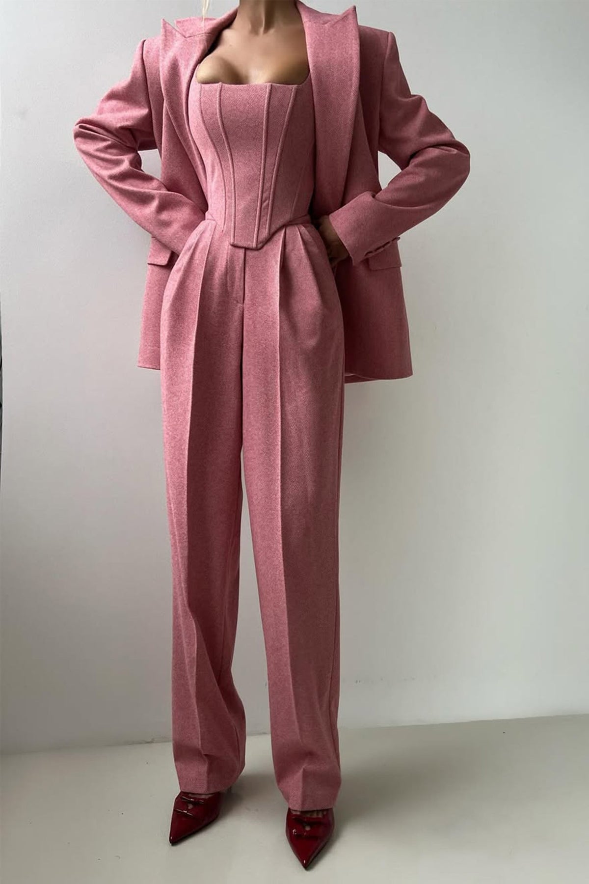 Grace | set tre pezzi con blazer doppiopetto
