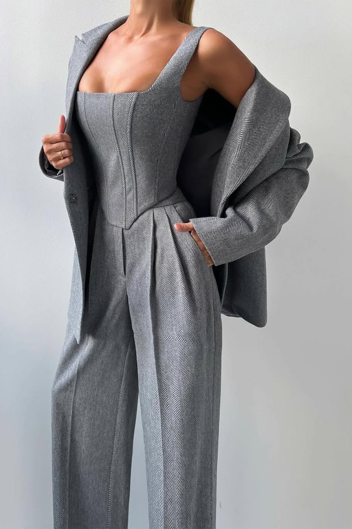 Grace | set tre pezzi con blazer doppiopetto