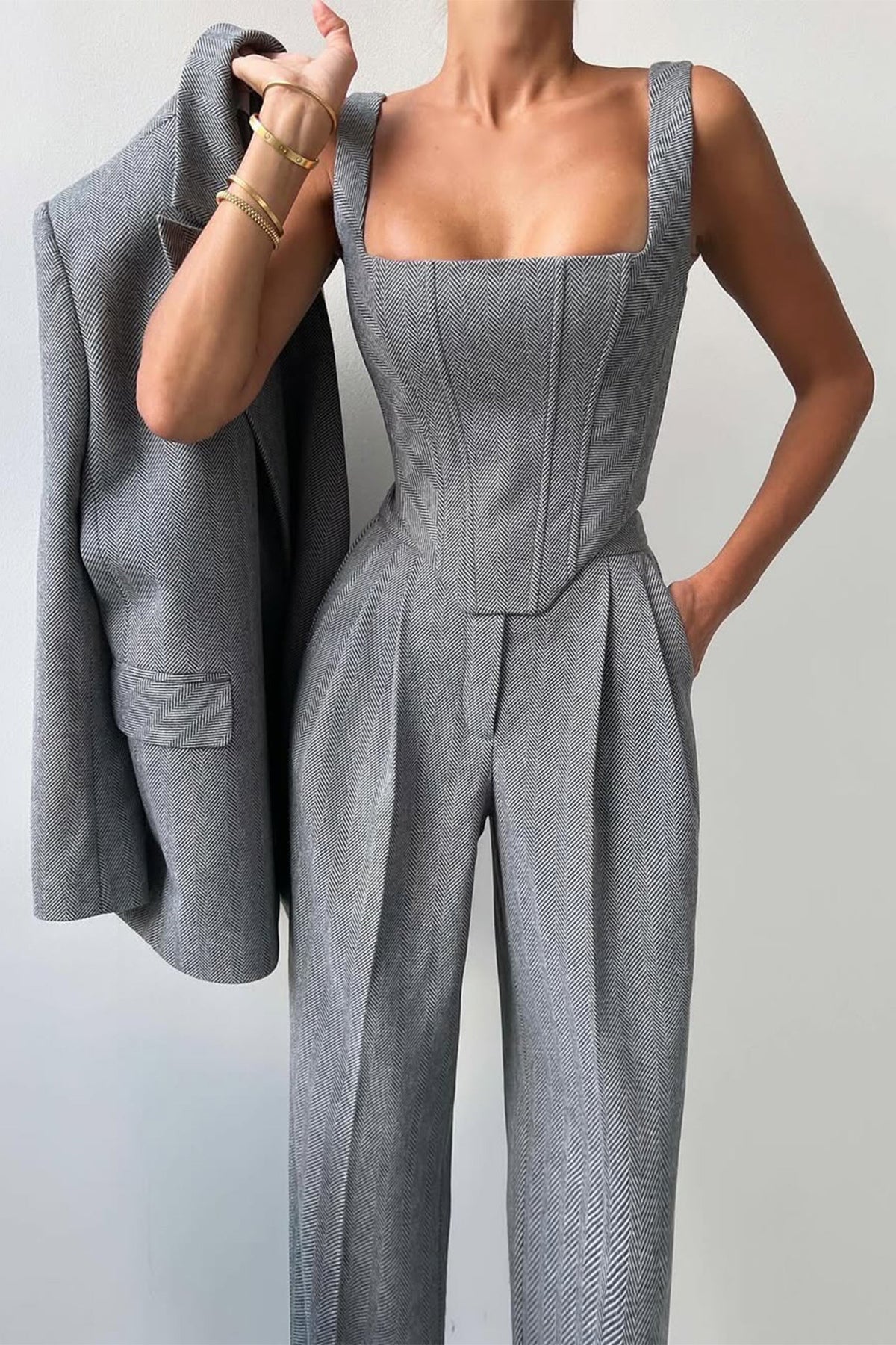 Grace | set tre pezzi con blazer doppiopetto