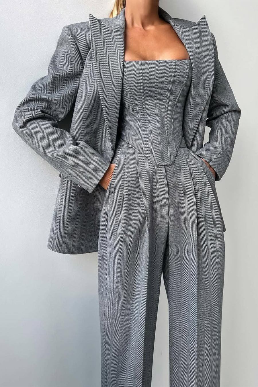 Grace | set tre pezzi con blazer doppiopetto