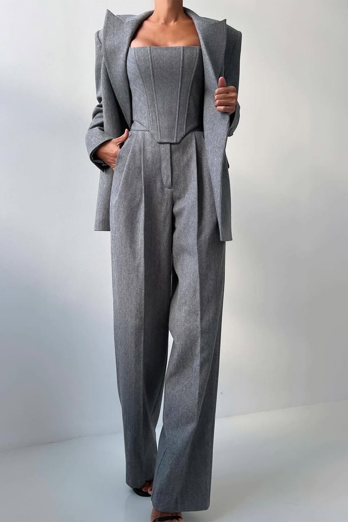 Grace | set tre pezzi con blazer doppiopetto