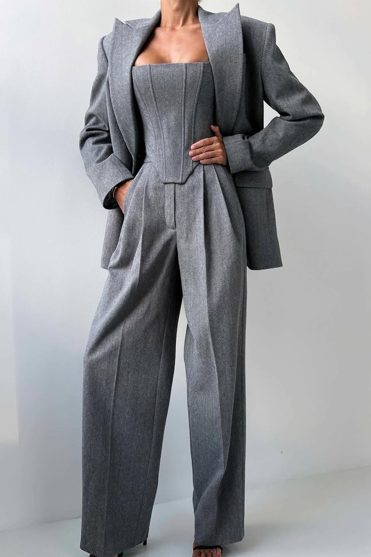Grace | set tre pezzi con blazer doppiopetto