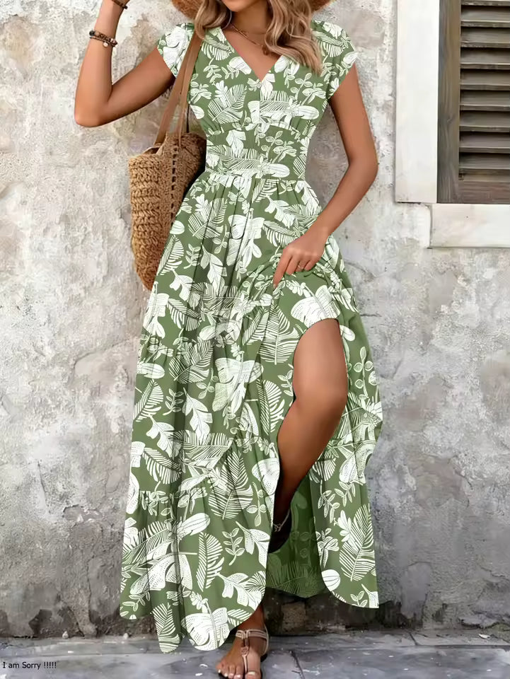 Lorena | Vestido maxi barroco con escote en V