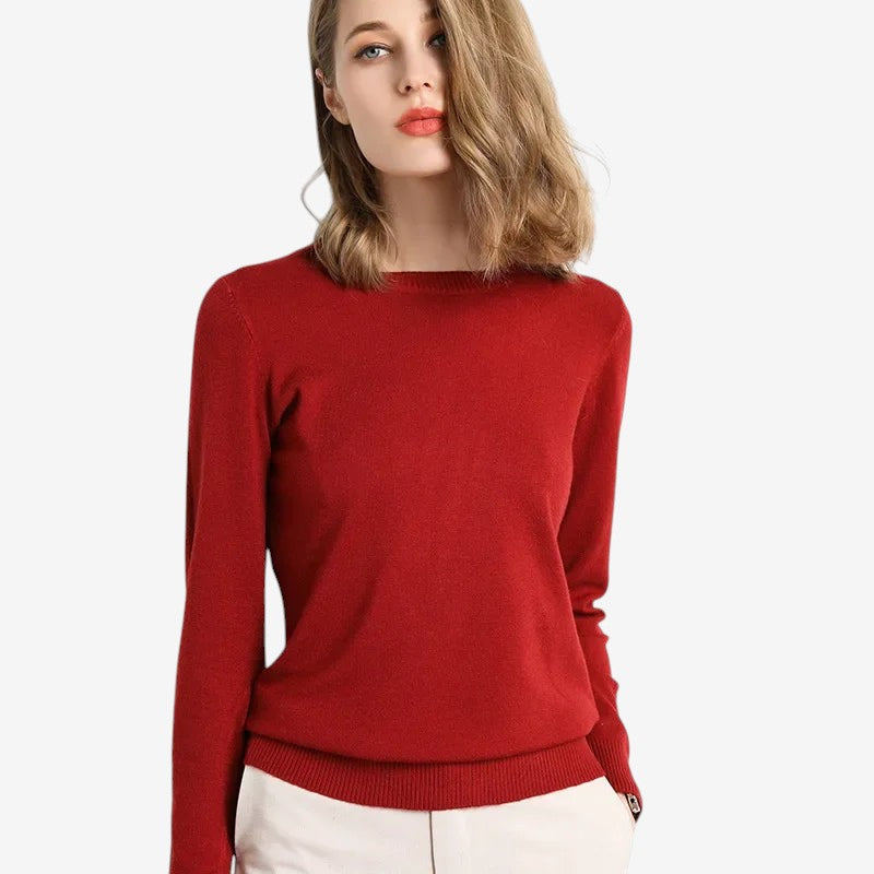Zevanya - Maglione con maniche lunghe e scollo tondo
