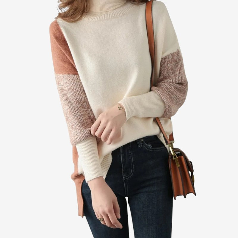 Halen – Maglione con Maniche Lunghe, Collo Alto e Dettagli a Coste