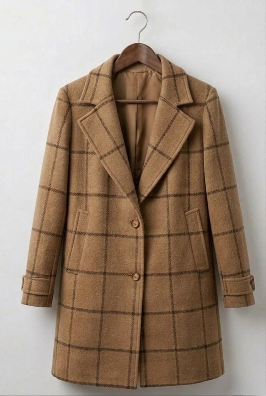 Sabina | Cappotto lungo in tweed a quadri