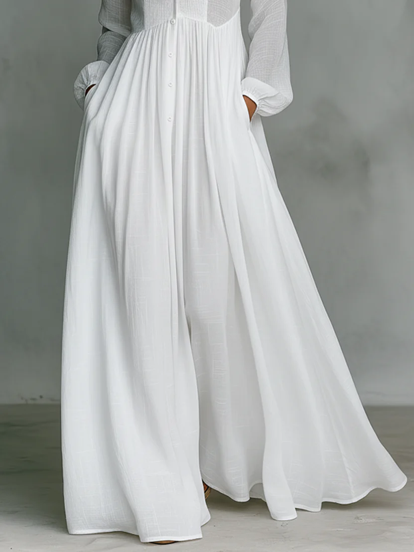 Léonie™ | Maxi abito minimalista con collo alto