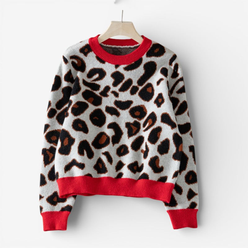 Lina - Maglione a maniche lunghe con scollo rotondo e design stampato
