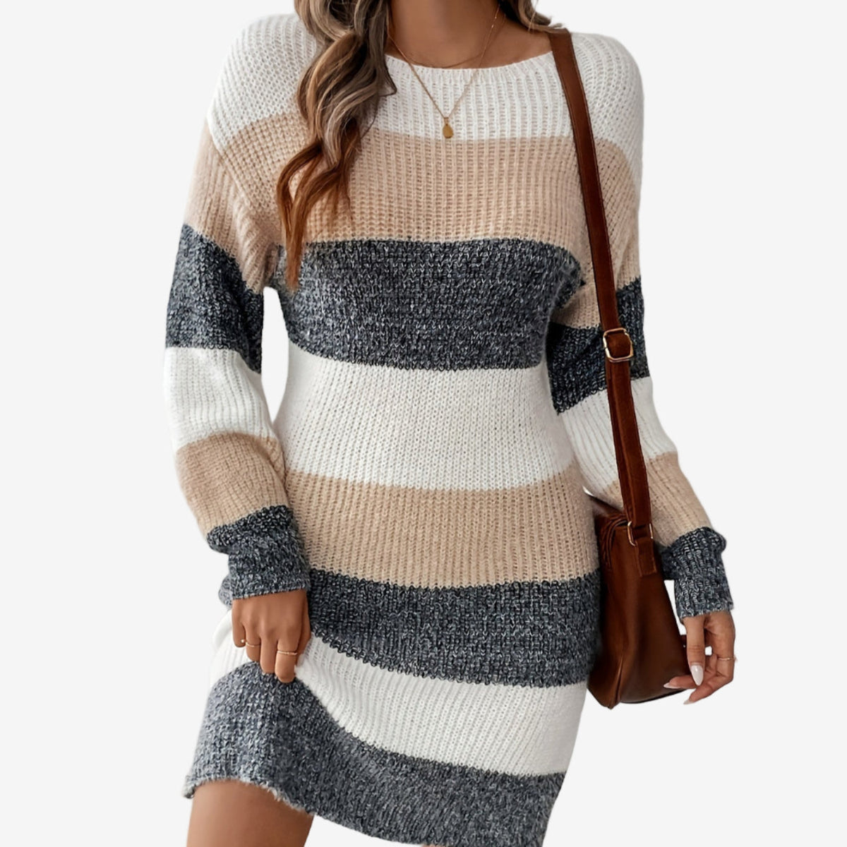 Elestte™ Abito in maglia a righe