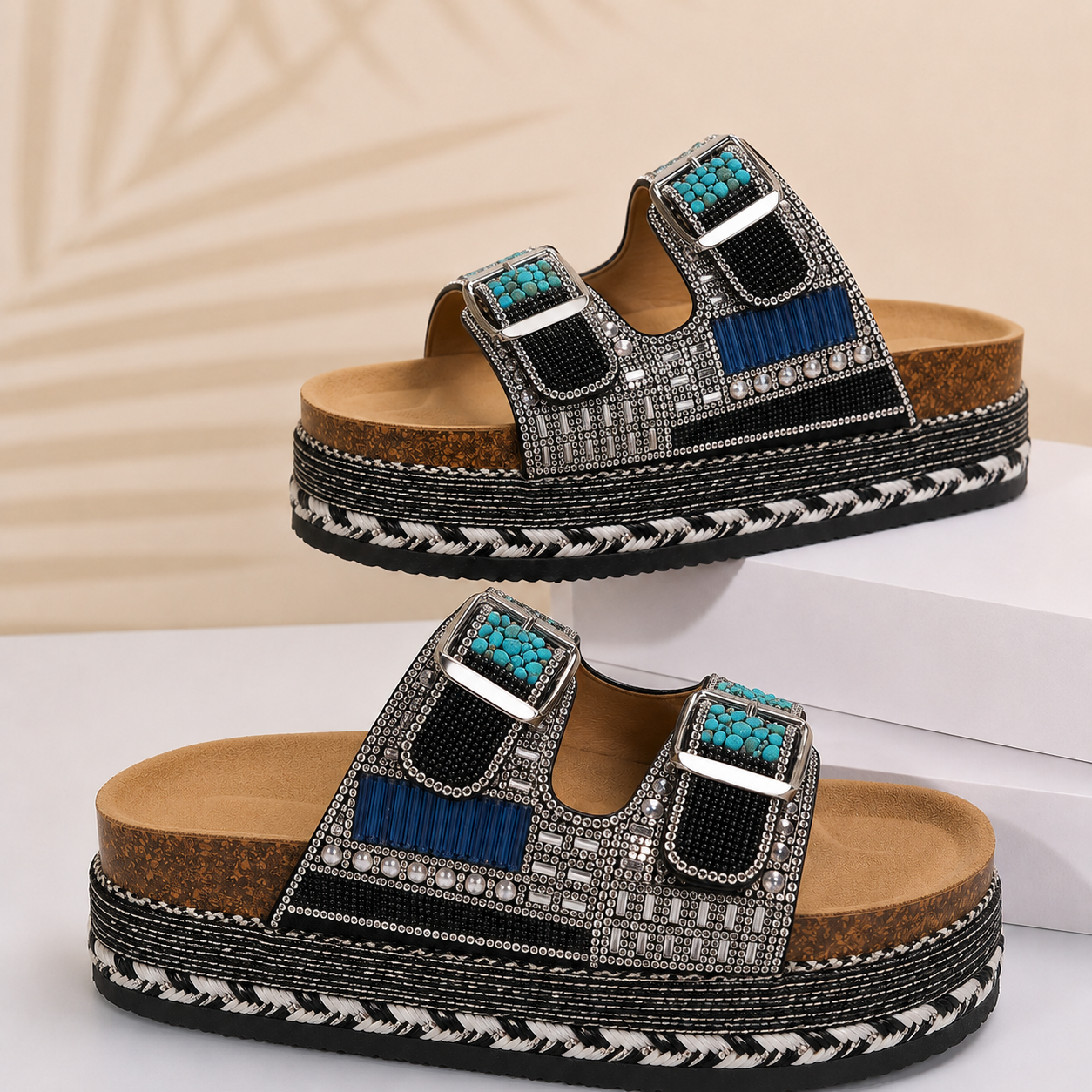 Perla | Sandalo Platform Donna - Nero