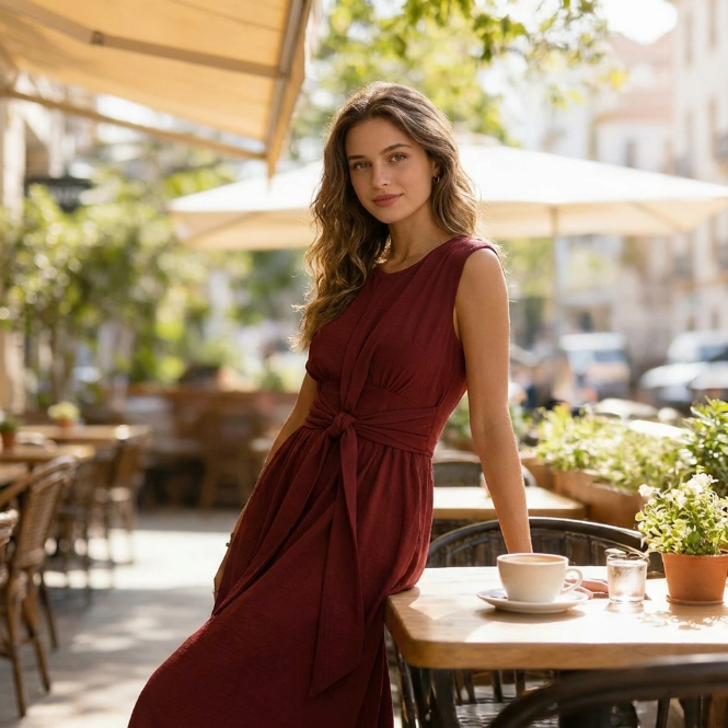 Eva | Vestido elegante sin mangas con cintura ajustable