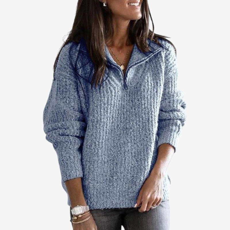 Maglione donna a coste, vestibilità ampia