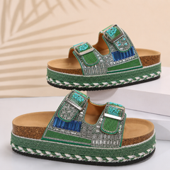Perla | Sandalo Platform Donna - Verde